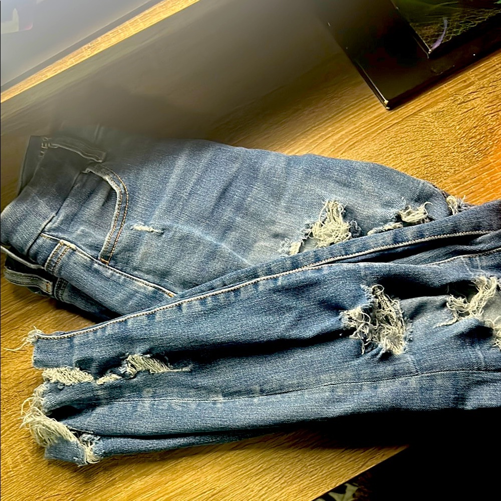 American Eagle Outfitters Ripped Blue Skinny Jeans